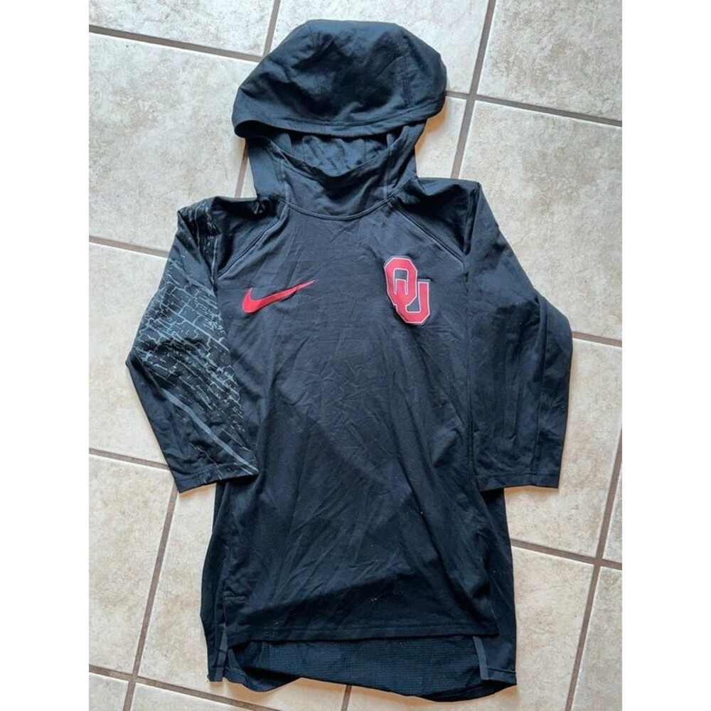 Men’s Black Nike Oklahoma Sooners Hooded Shirt Size Small